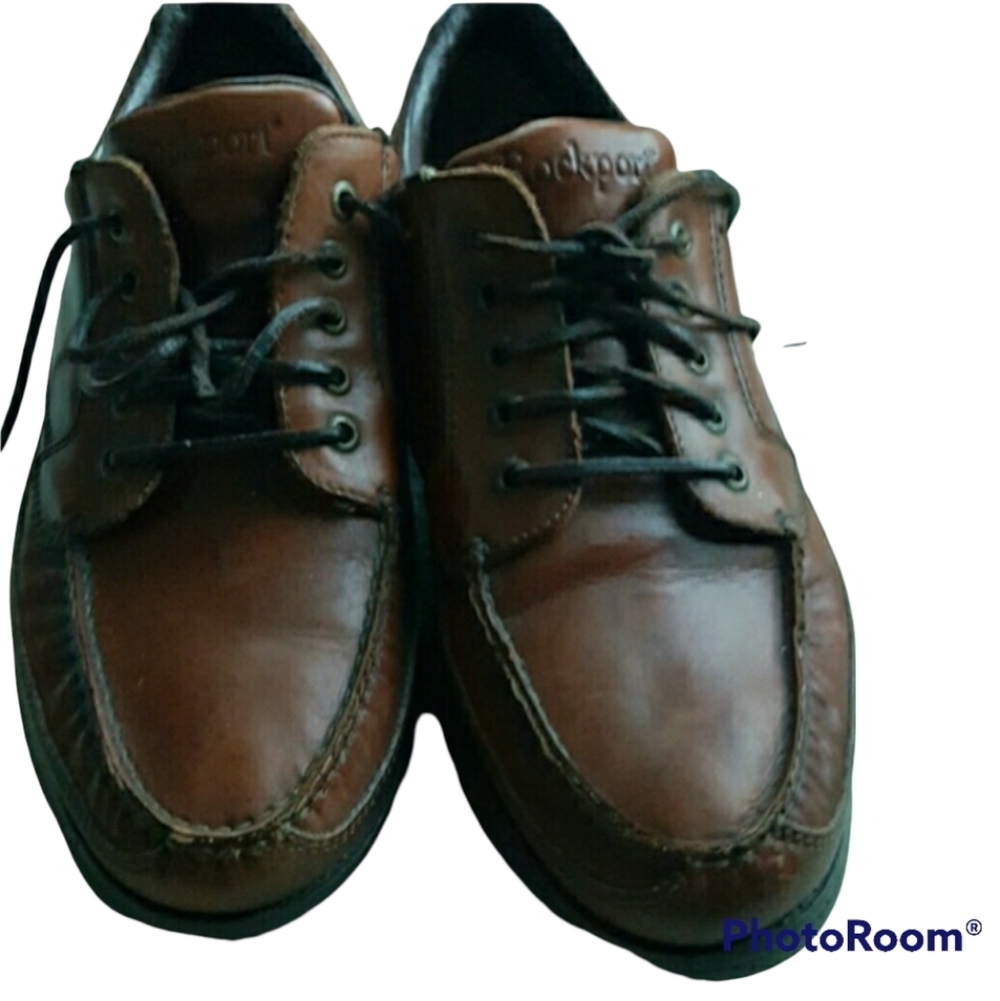 Rockport VIBRAM MENS Brown Leather Tie shoes